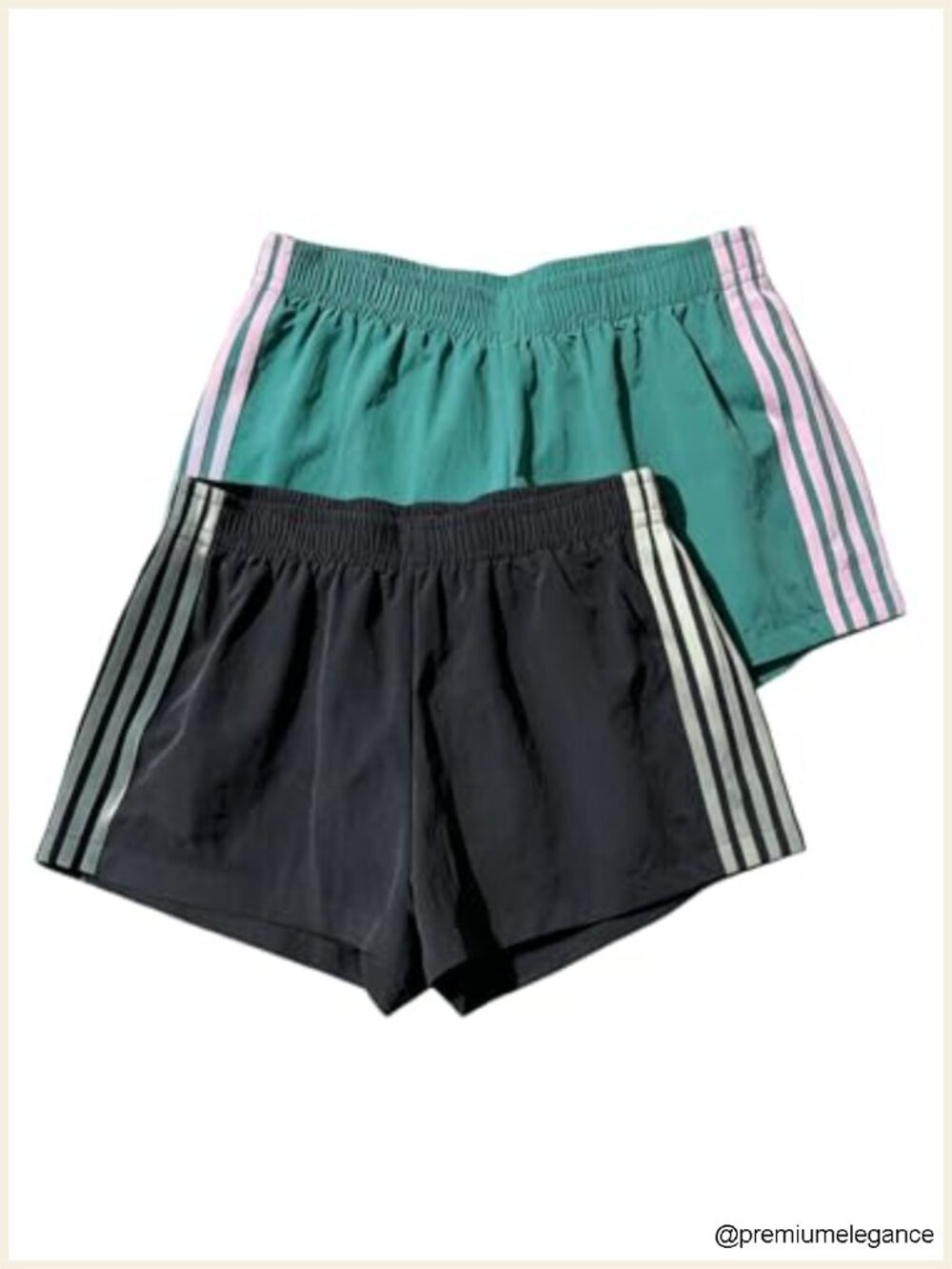 Women's 2 Pack Striped Track Shorts Elastic Waist Athletic Running Shorts Loose